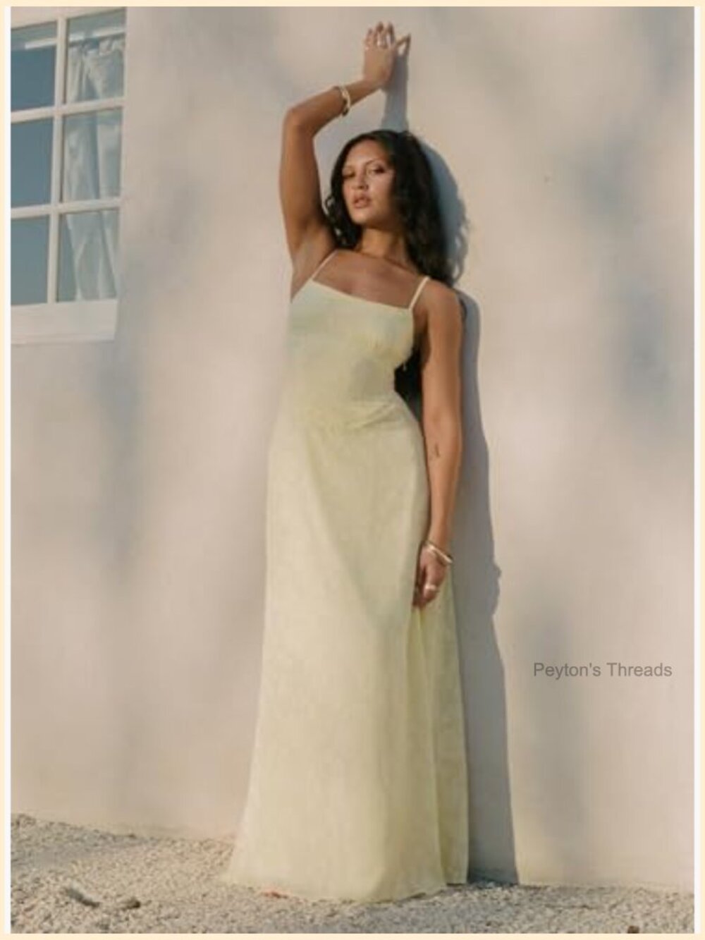 Maxi Dress with Floral Detailing, Square Neck, Sleeveless, Zipper Closure - Picture 6 of 7